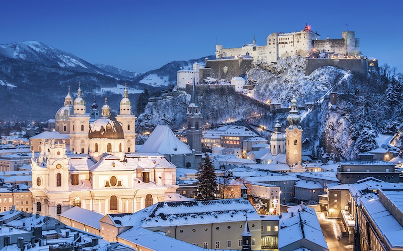 Salzburg Castle in winter