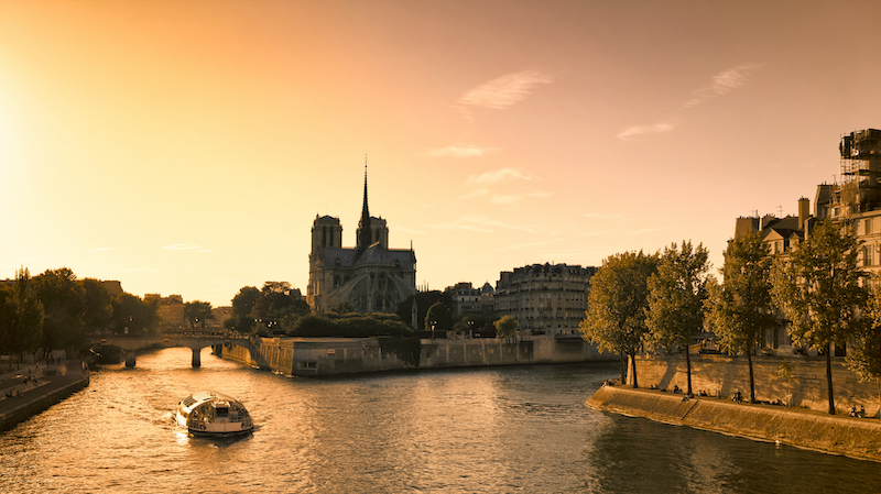 Sunset Seine Paris best honeymoon spots